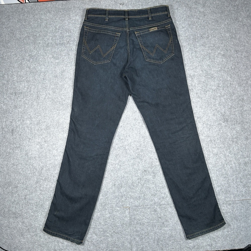 Wrangler Denim Jeans Mens Size 34(30x32) Dark Wash‎ Regular Fit retro Western